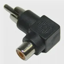 Переходник угловой RCA "шт" - RCA "гн", "тюльпан" угловой, пластик