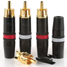 8x Neutrik-REAN Phono RCA Plug Connectors - Quality Gold Plated NYS373 Red/White